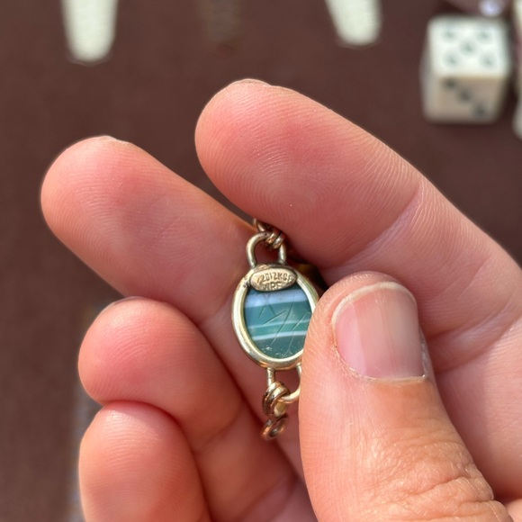 Egyptian Revival 12k gold-filled Scarab Bracelet - Picture 3 of 3